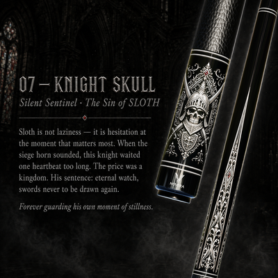 Novera Knight Skull Gothic Medieval Carbon Fiber Pool Cue