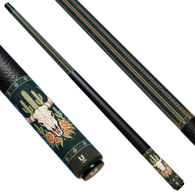 Uni Bull Skull Cactus Carbon Fiber Pool Cue | Western Desert Rose
