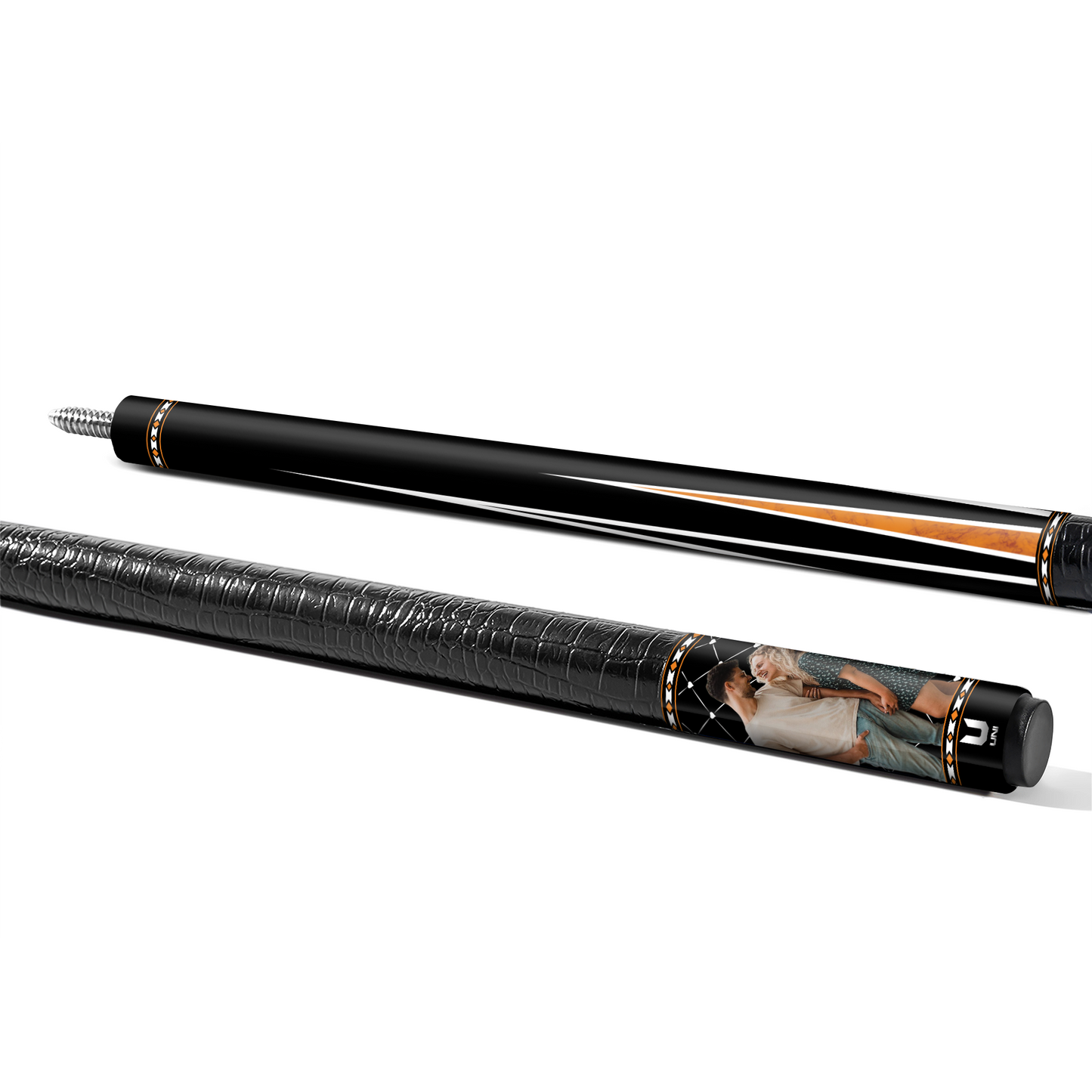 Gậy bi-a sợi carbon in ảnh cặp đôi theo yêu cầu – Gậy bi-a in ảnh lãng mạn cá nhân hóa