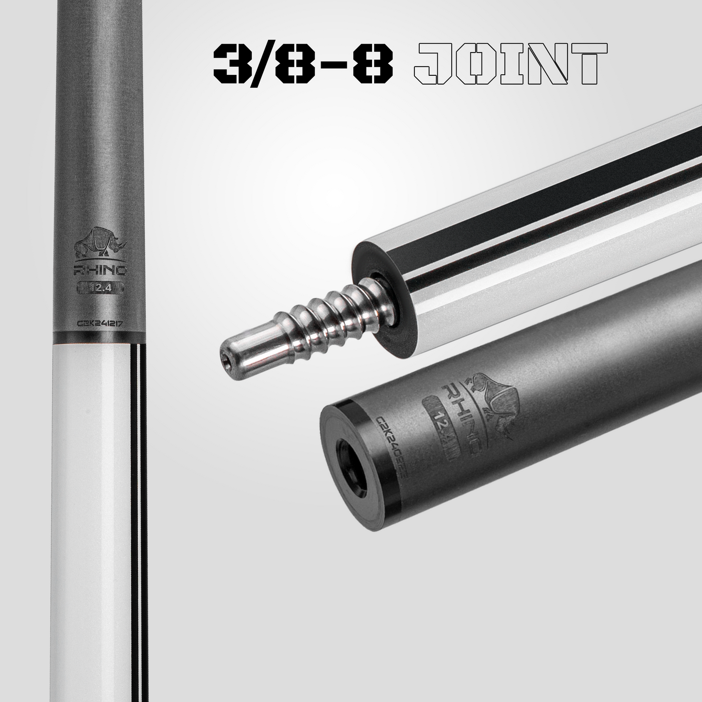 Nebula 2 Pool Cue - Pure White - 3D Grip