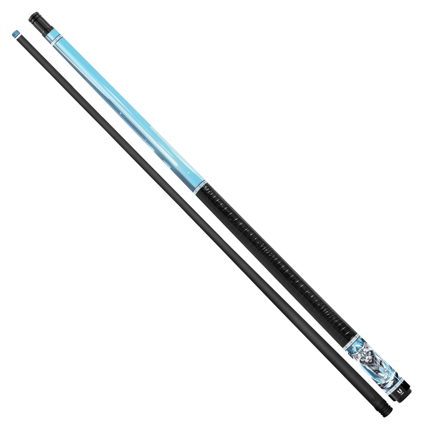 Frozen Predator Snow Cat Carbon Fiber Pool Cue - Ice Blue Ethereal Design Elite Stick