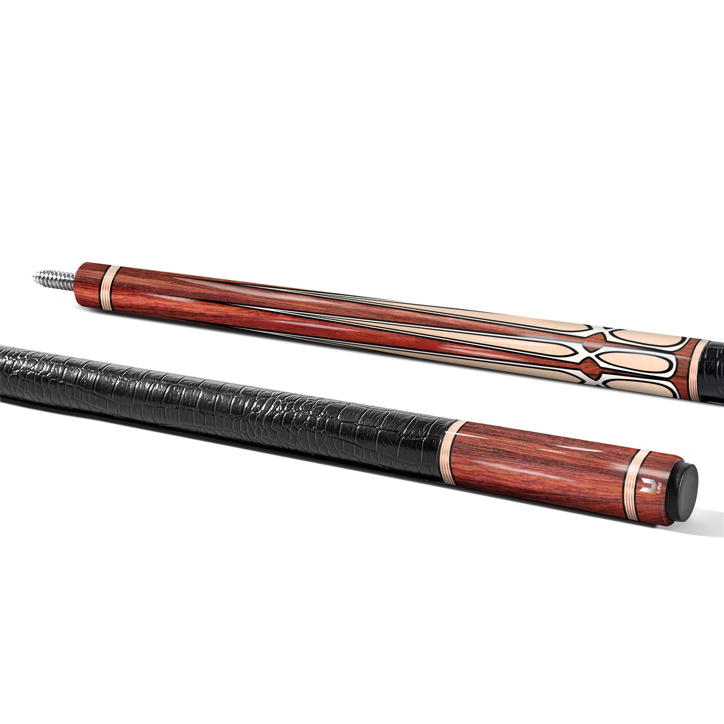 Heritage Cocobolo Carbon Fiber Pool Cue - Classic Ivory Point Inlay & Exotic Wood Grain