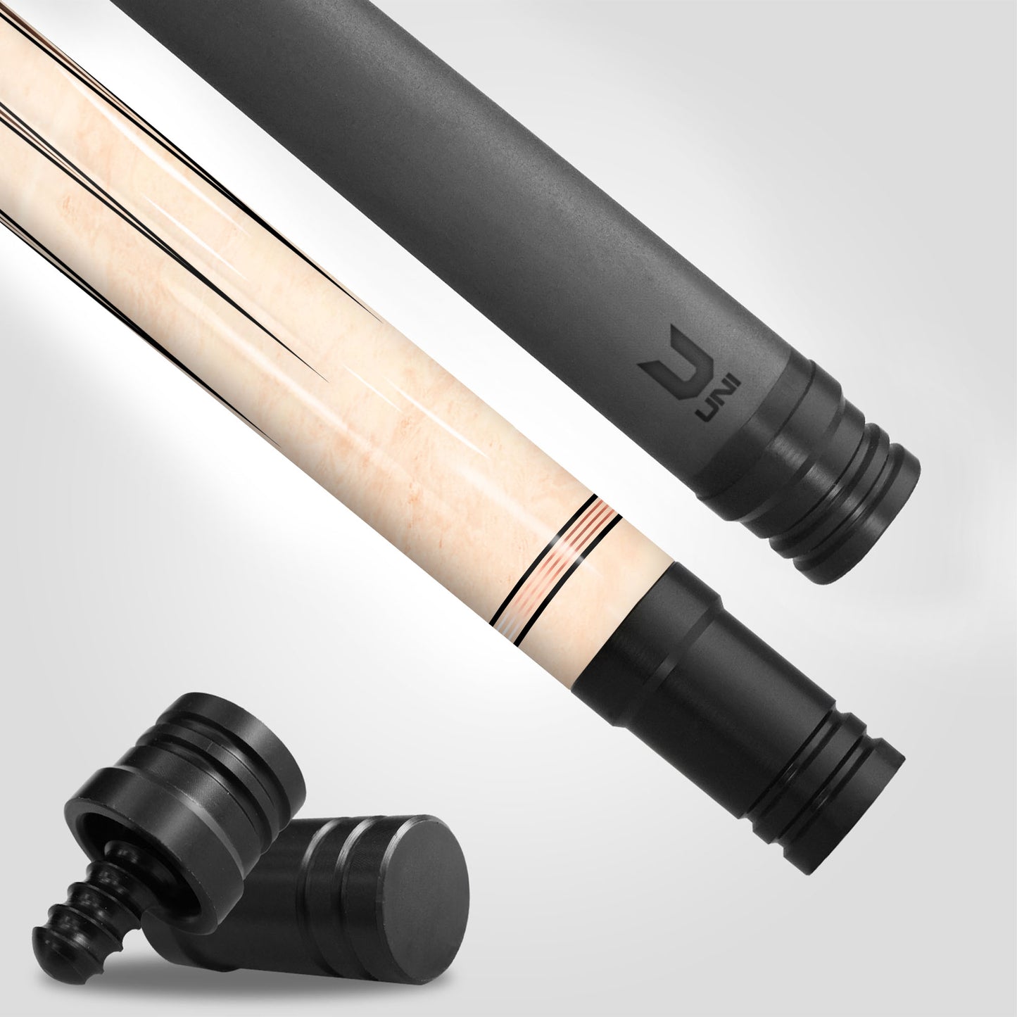 Premium Sandstone & Walnut Carbon Fiber Pool Cue - Natural Stone Finish & Classic Wood Point Inlay Stick