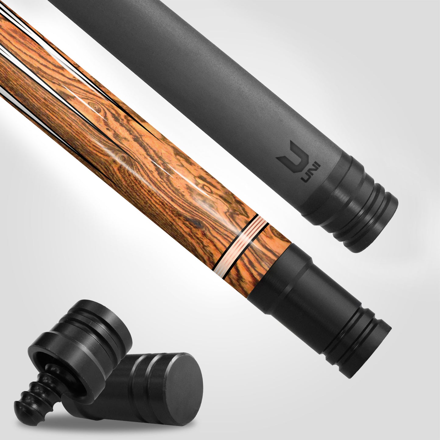 Golden Oak Carbon Fiber Pool Cue - Emerald Gemstone Accents & Ivory Point Inlay Elite Stick
