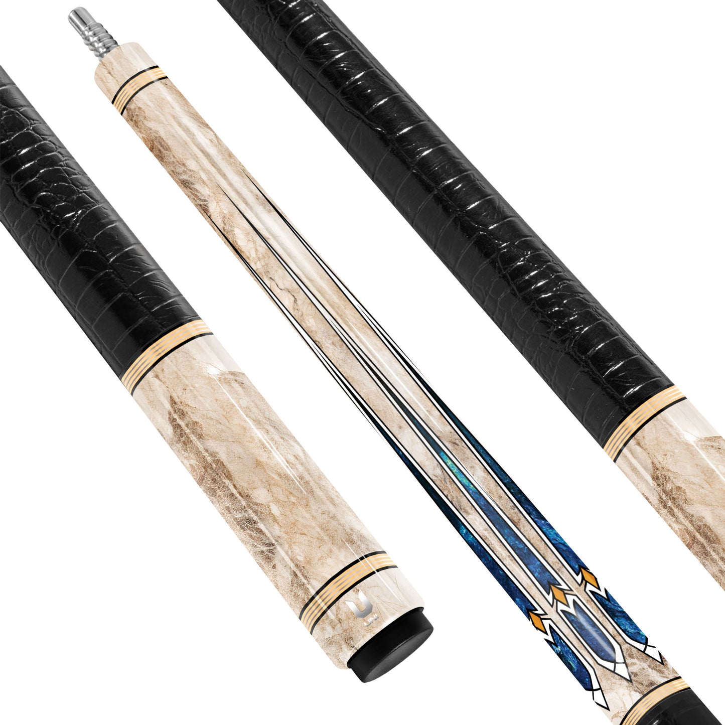 Celestial Marble Carbon Fiber Pool Cue - Deep Space Nebula Inlay & Exotic Stone Texture Stick