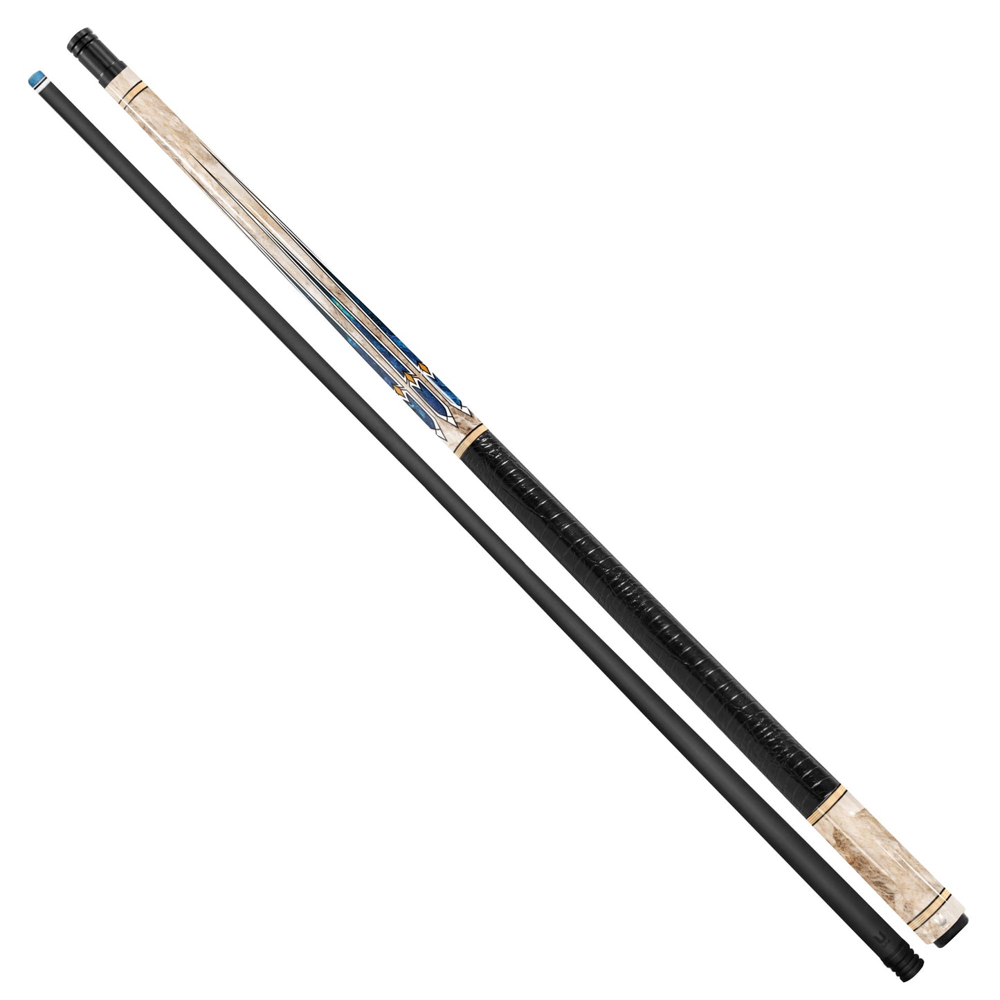 Celestial Marble Carbon Fiber Pool Cue - Deep Space Nebula Inlay & Exotic Stone Texture Stick