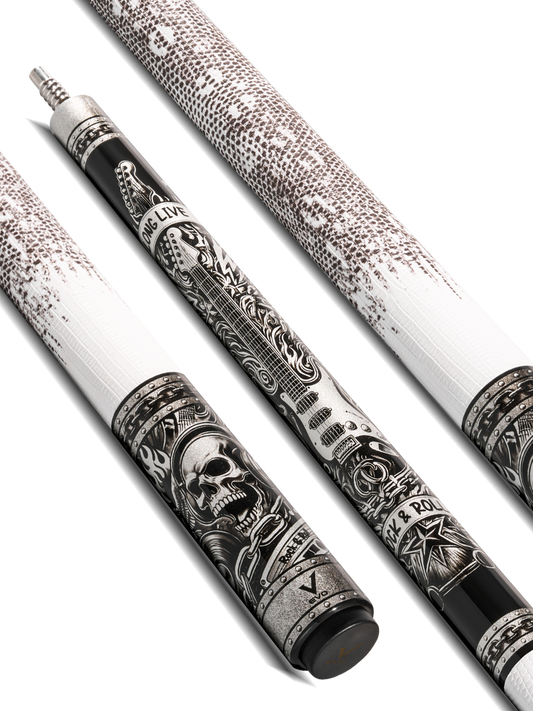 EVO REBEL POOL CUE - WHITE LEATHER WRAP