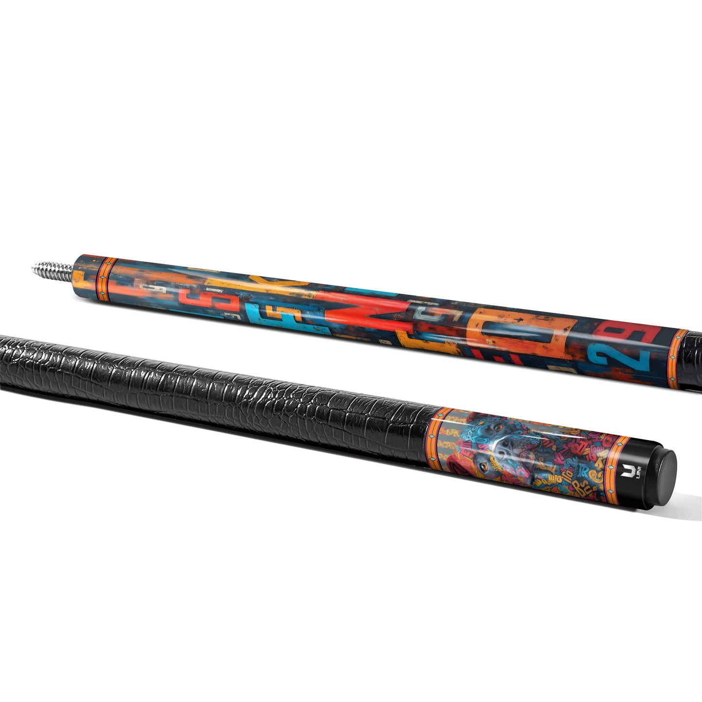 Urban Typo-Pitbull Carbon Fiber Pool Cue - Street Art Lettering & Pop Art Dog Stick
