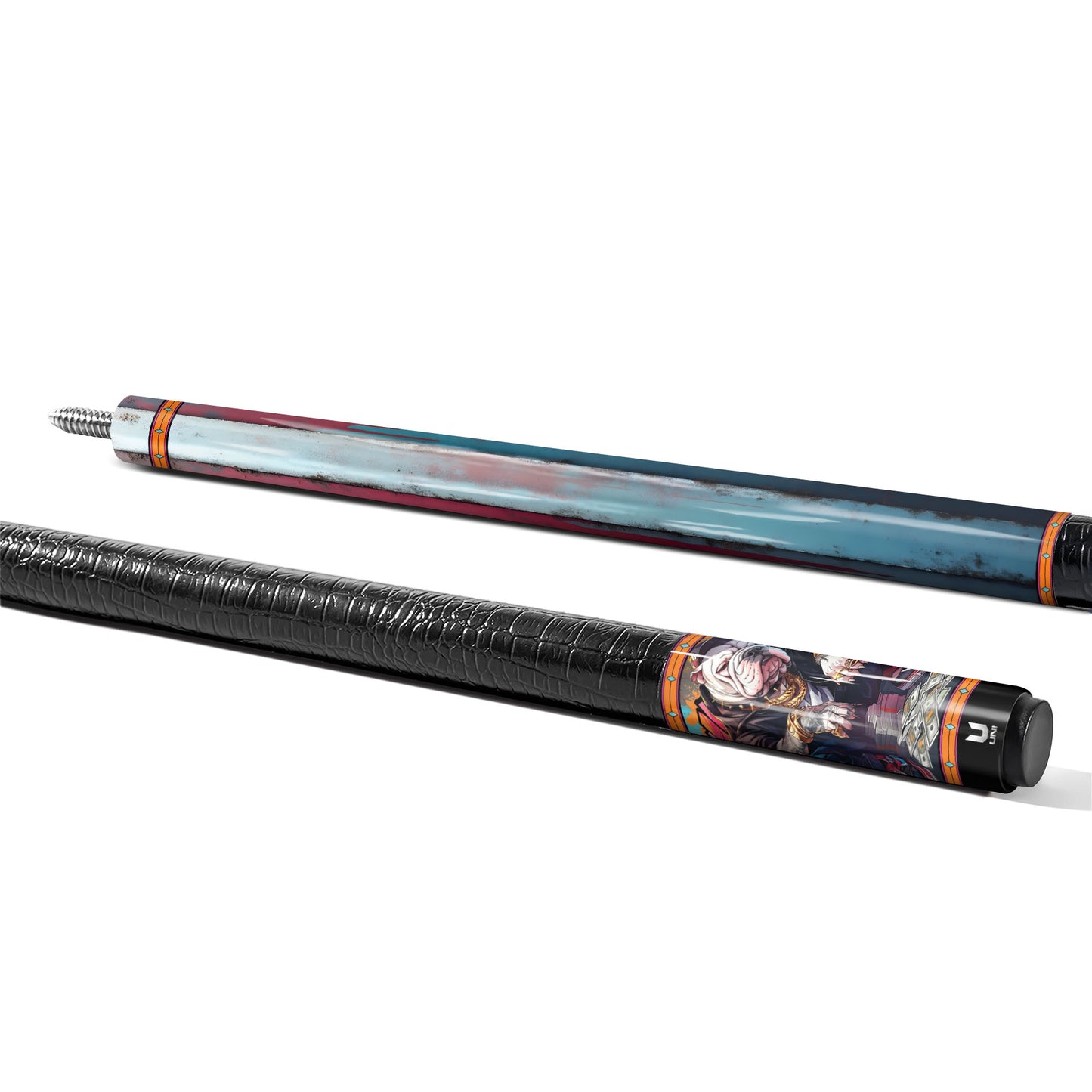 Hypebeast Bulldog Carbon Fiber Pool Cue - Streetwear Graffiti & Drip Art Design