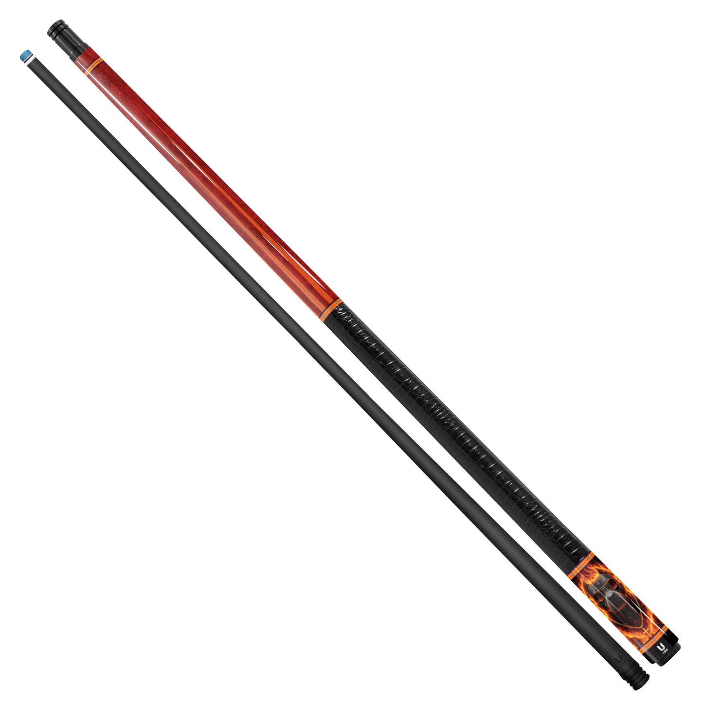 Inferno Guardian Pitbull Carbon Fiber Pool Cue - Blazing Fire & Boss Dog Art Stick