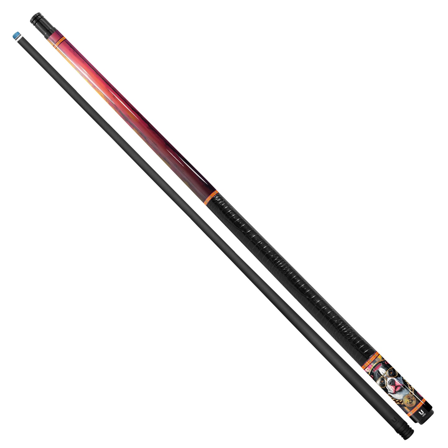 Bitcoin Boss Bulldog Carbon Fiber Pool Cue - Crypto Lifestyle & Urban Hype Art Stick