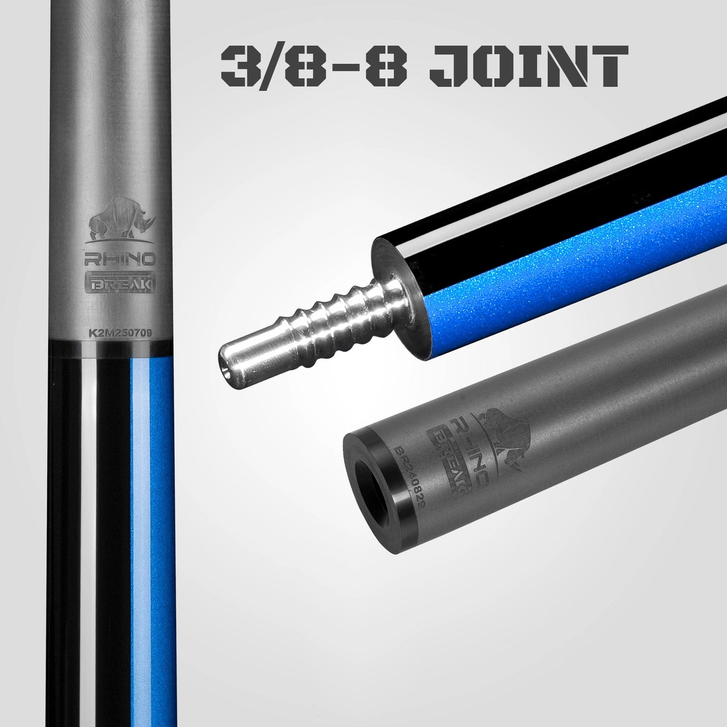 RHINO KOMET II Break Cue - Black & Blue