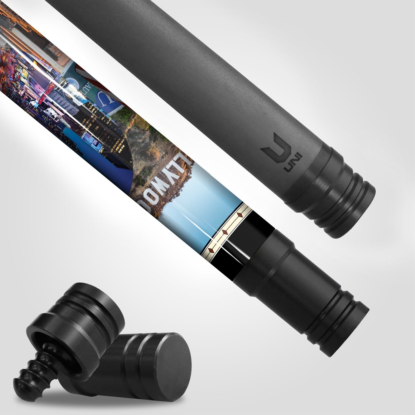 Ultimate "American Dream" Collage Carbon Fiber Pool Cue - USA Landmarks & Pop Culture Heritage Stick