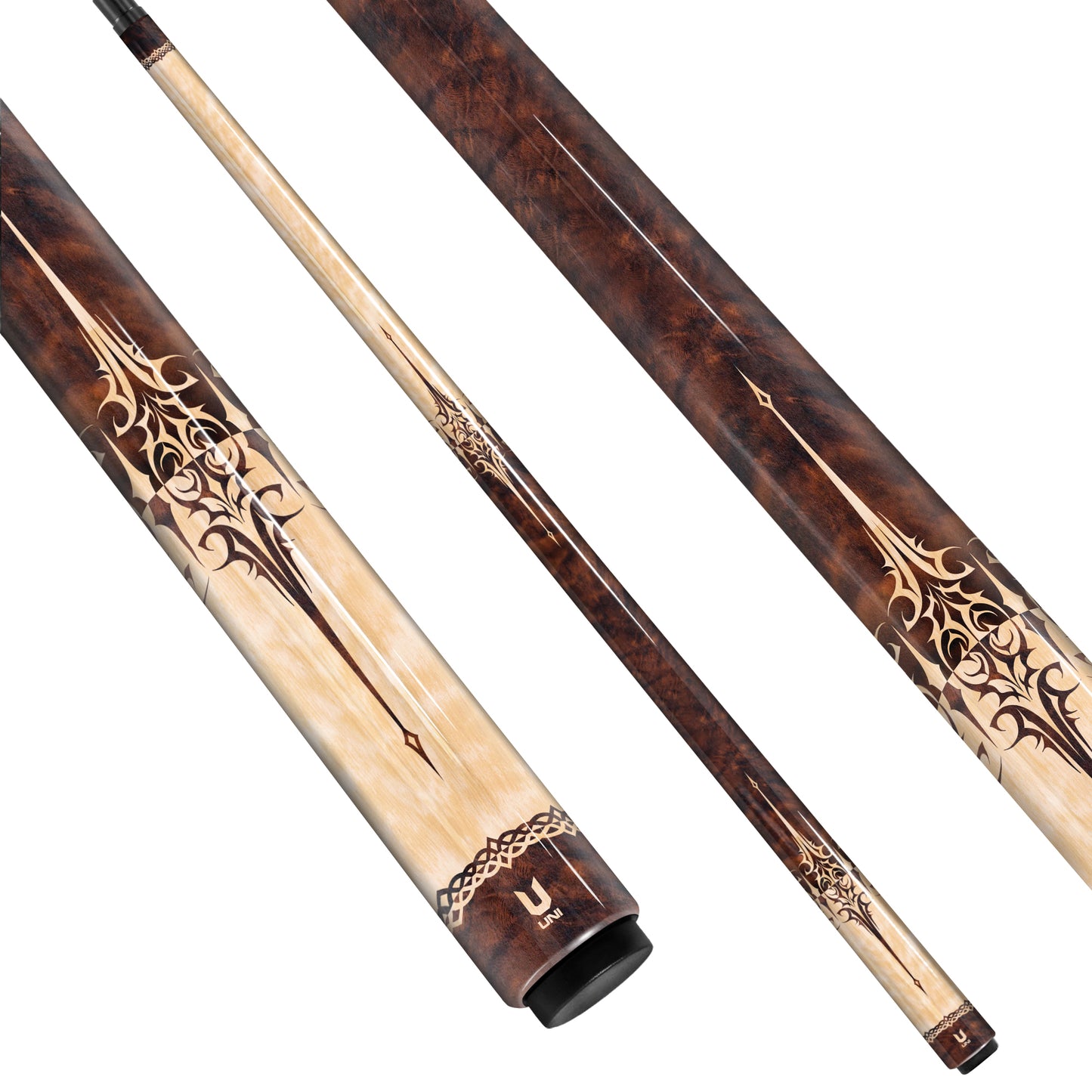 Viking Style Carbon Fiber Pool Cue – Artist-Designed Celtic Edition