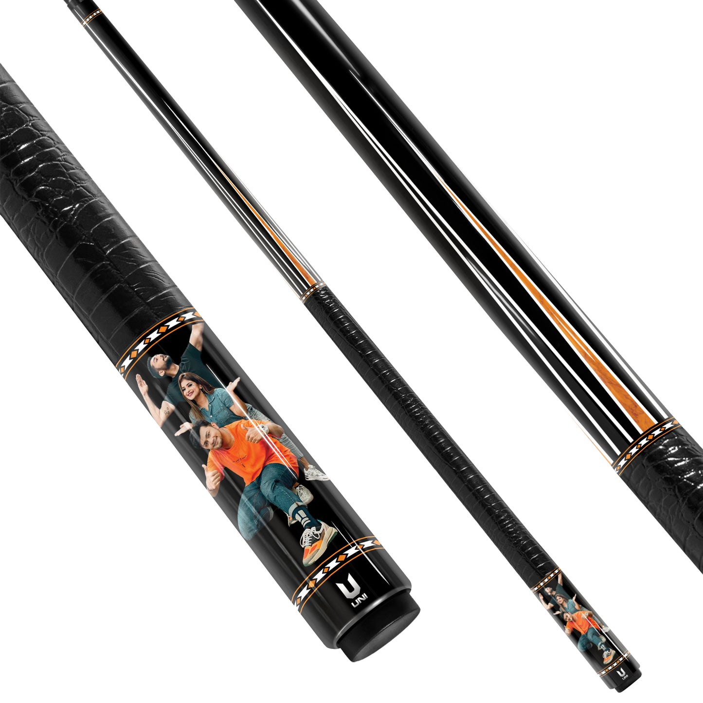 Gậy bi-a sợi carbon in ảnh nhóm bạn bè theo yêu cầu – Gậy bi-a cá nhân hóa với hình ảnh của bạn.