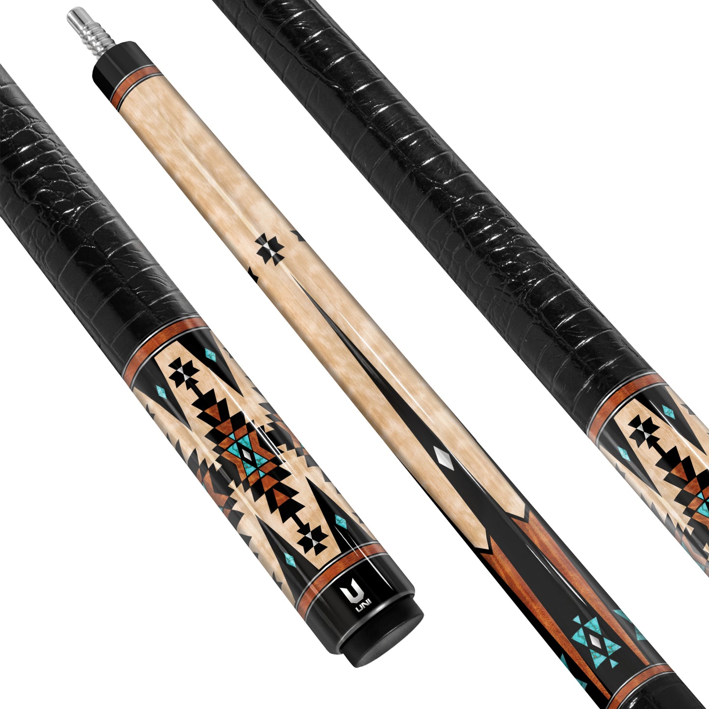 Native American Pattern Carbon Fiber Pool Cue – Artist-Designed Edition