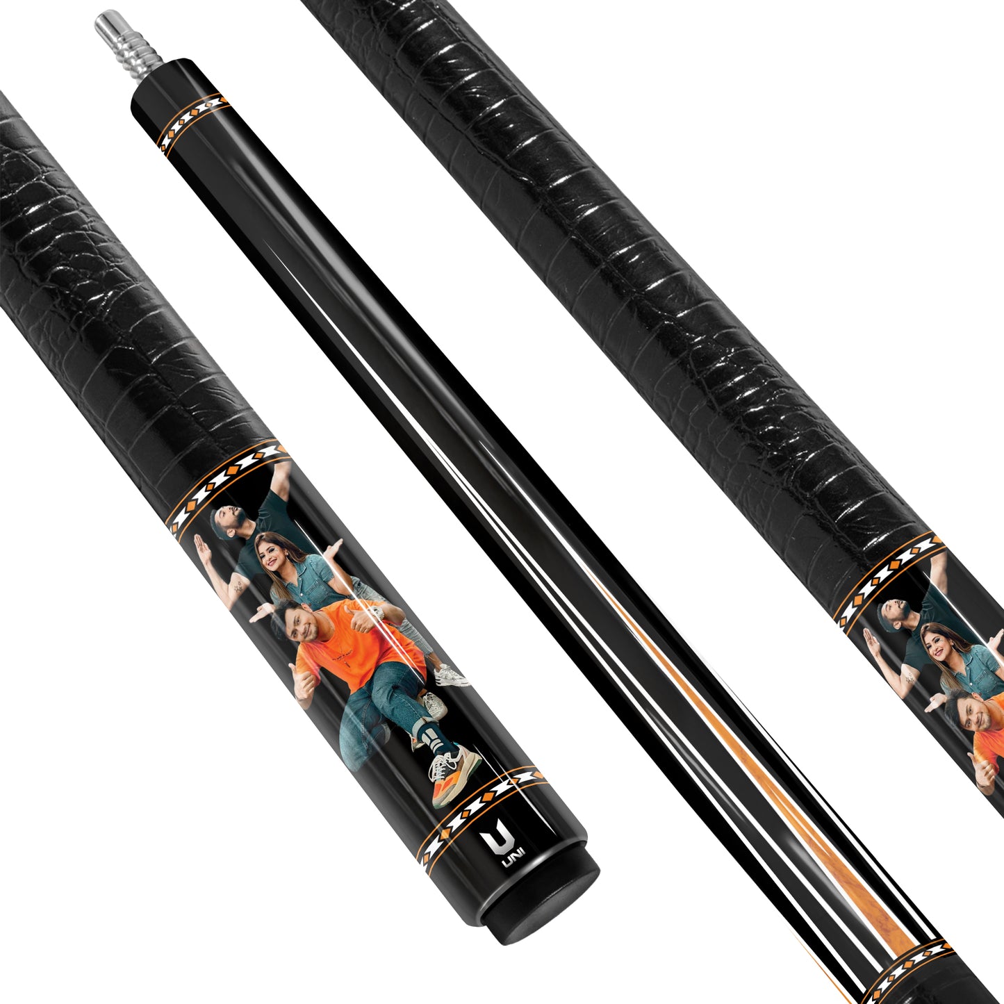 Gậy bi-a sợi carbon in ảnh nhóm bạn bè theo yêu cầu – Gậy bi-a cá nhân hóa với hình ảnh của bạn.