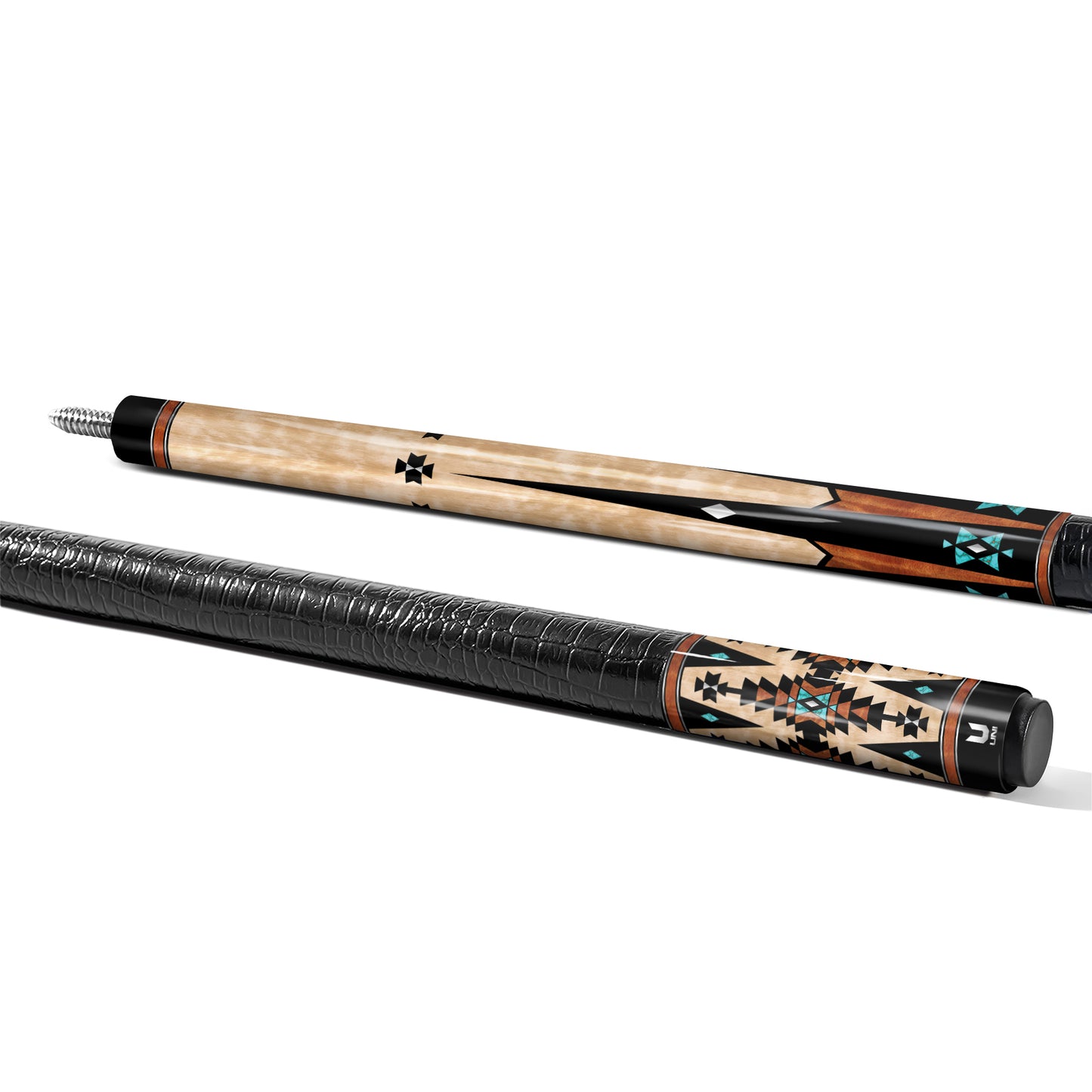 Native American Pattern Carbon Fiber Pool Cue – Artist-Designed Edition