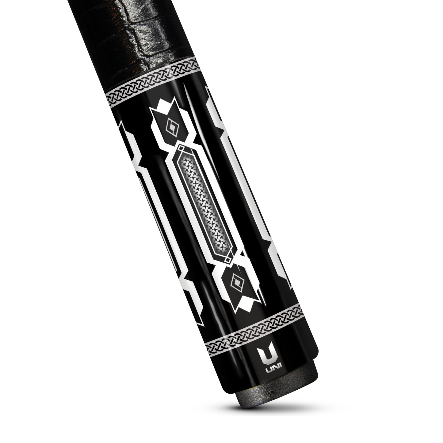 Viking-Style Premium Carbon Fiber Pool Cue – Black & Silver Edition