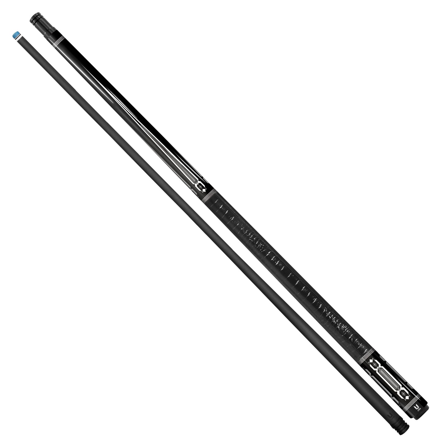 Viking-Style Premium Carbon Fiber Pool Cue – Black & Silver Edition