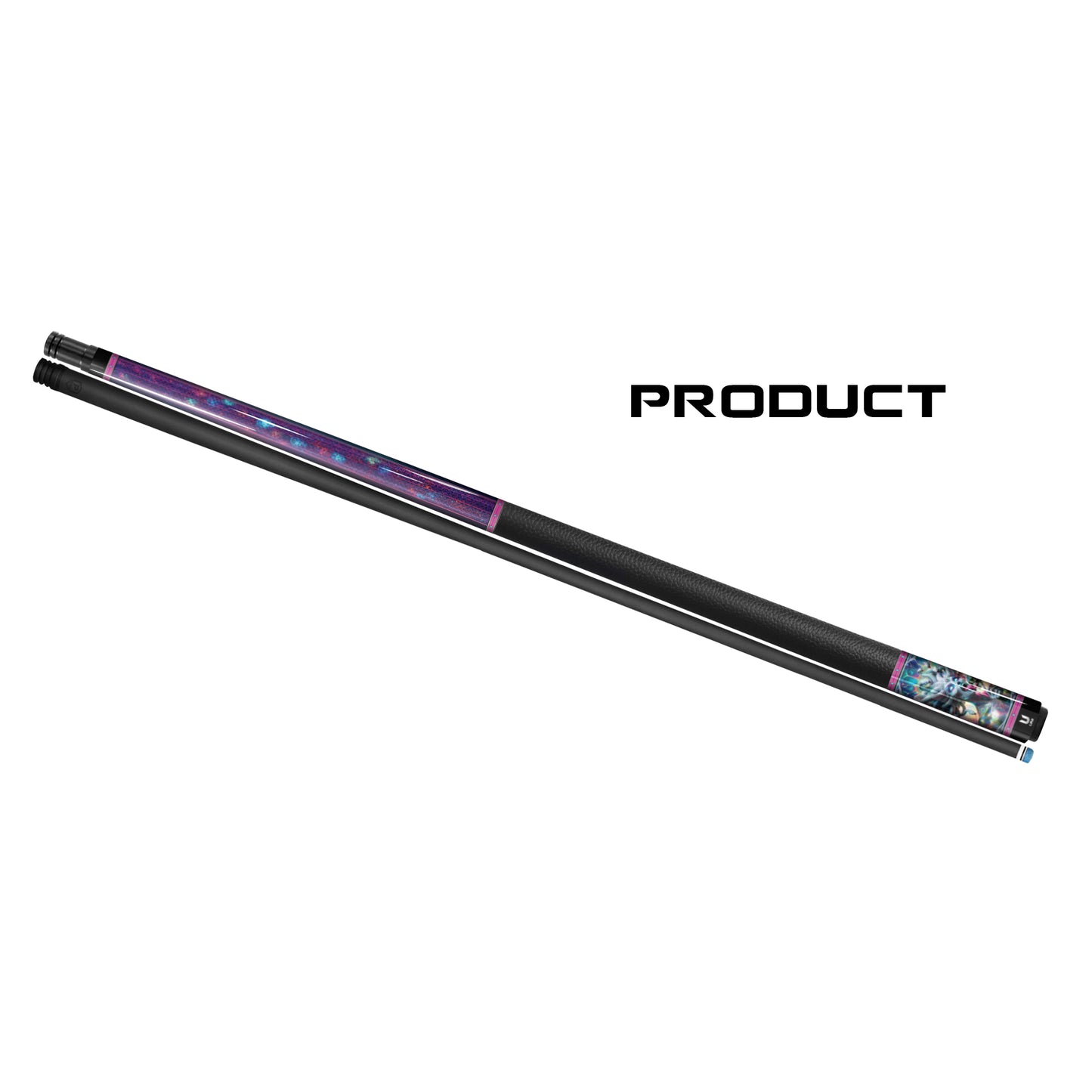**Medusa’s Gaze Carbon Fiber Pool Cue – Psychedelic Neon Skull Edition – High-Performance Pro Cue**