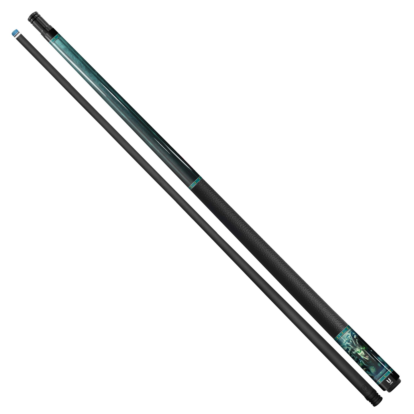 Medusa "Deep Abyss" Carbon Fiber Pool Cue – Emerald & Cyan Glow Design – Ultimate Precision & Low Deflection