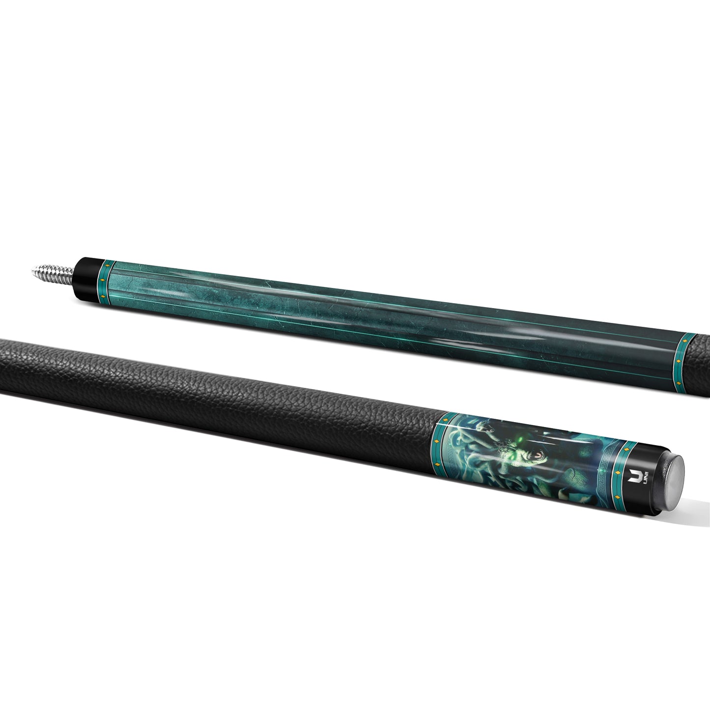 Medusa "Deep Abyss" Carbon Fiber Pool Cue – Emerald & Cyan Glow Design – Ultimate Precision & Low Deflection