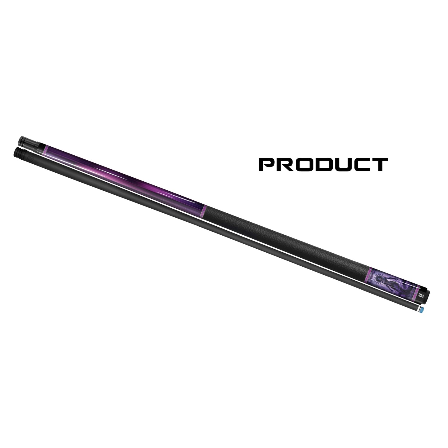 Medusa "Abyssal Empress" Custom Carbon Fiber Pool Cue - Deep Purple Cosmic Energy Design - Pro-Level Low Deflection Stick with Leather Grip