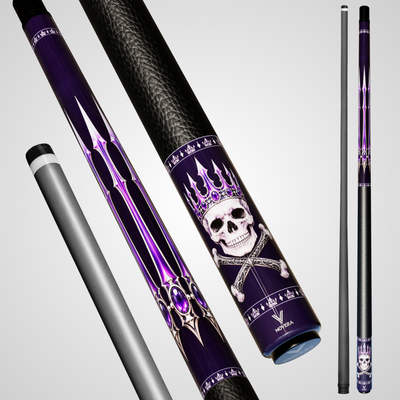 Novera Skull & Crown Pool Cue – Violet Amethyst Royal Theme