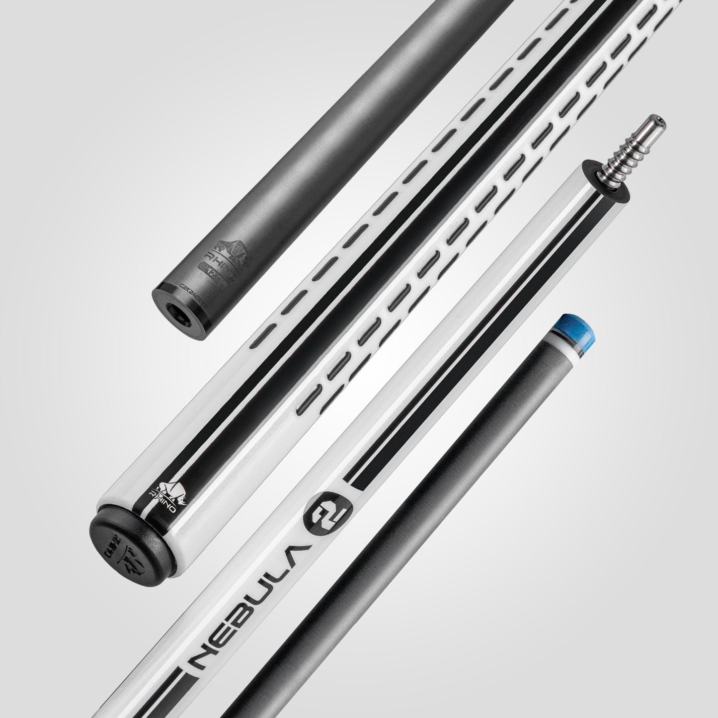 Nebula 2 Pool Cue - Pure White - 3D Grip