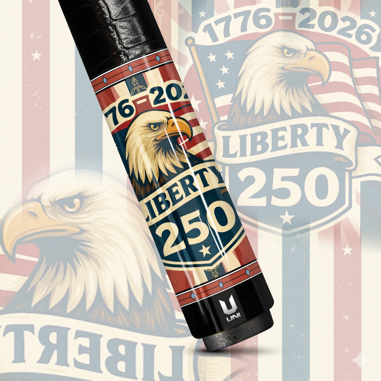 USA 250th Anniversary "Liberty" Carbon Fiber Pool Cue - Vintage 1776-2026 Sestercentennial Commemorative Stick