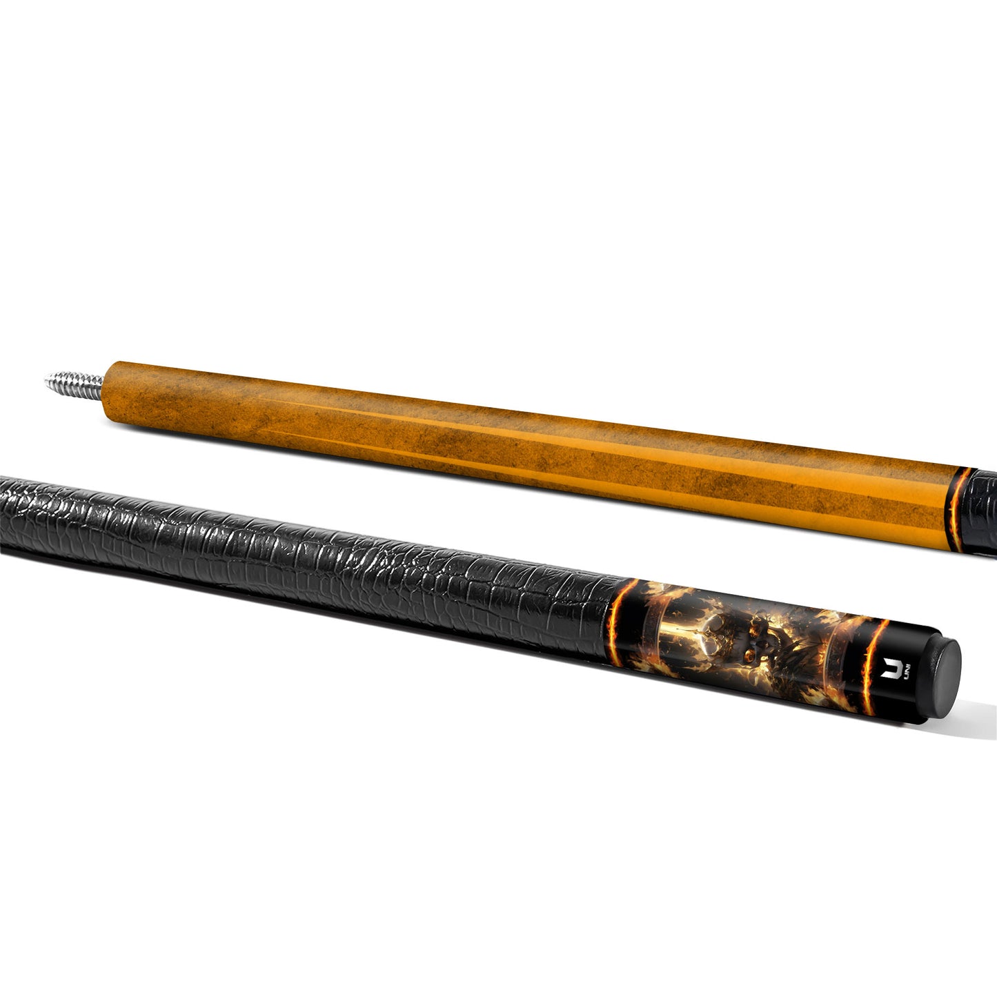 Divine Golden Monarch Carbon Fiber Pool Cue - Holy Fire Crown Art Stick