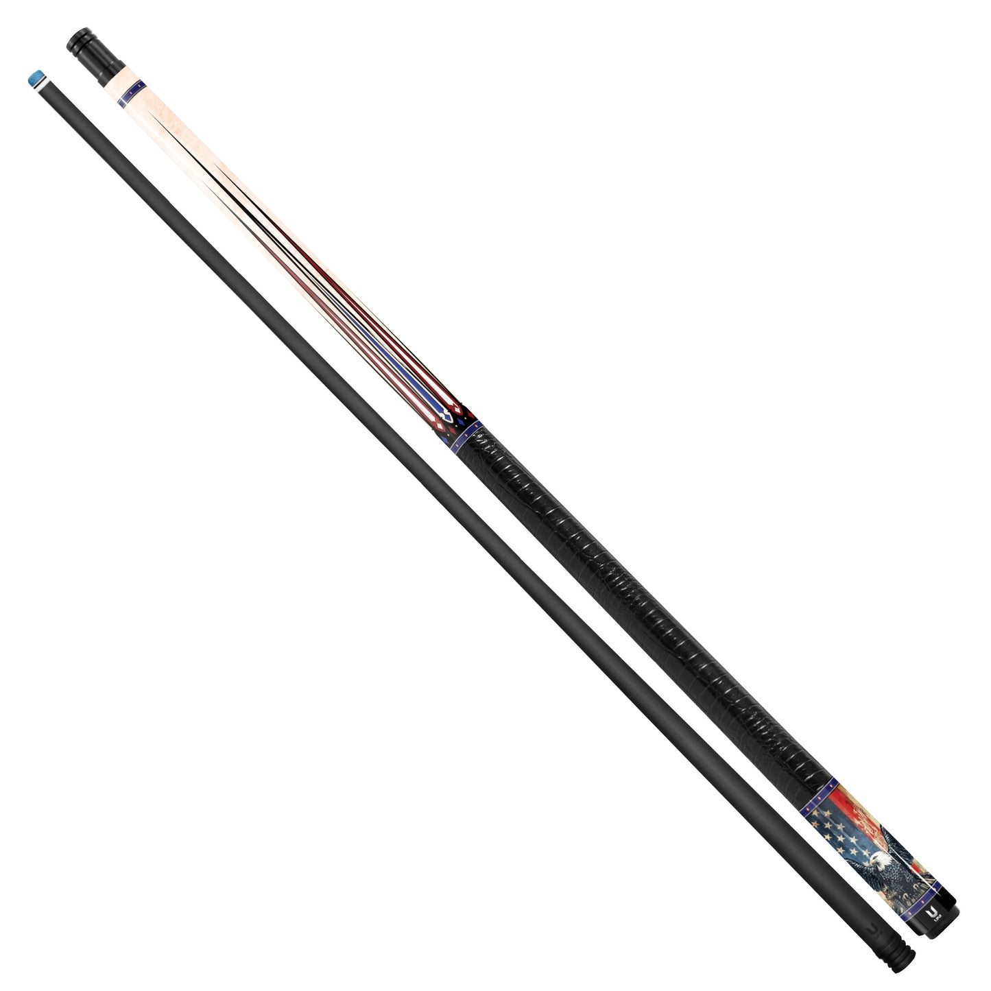 American Valor Eagle Carbon Fiber Pool Cue - Patriotic Striker Series Art Stick