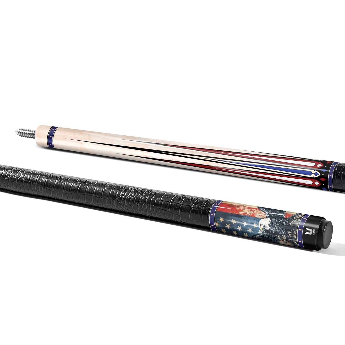 American Valor Eagle Carbon Fiber Pool Cue - Patriotic Striker Series Art Stick