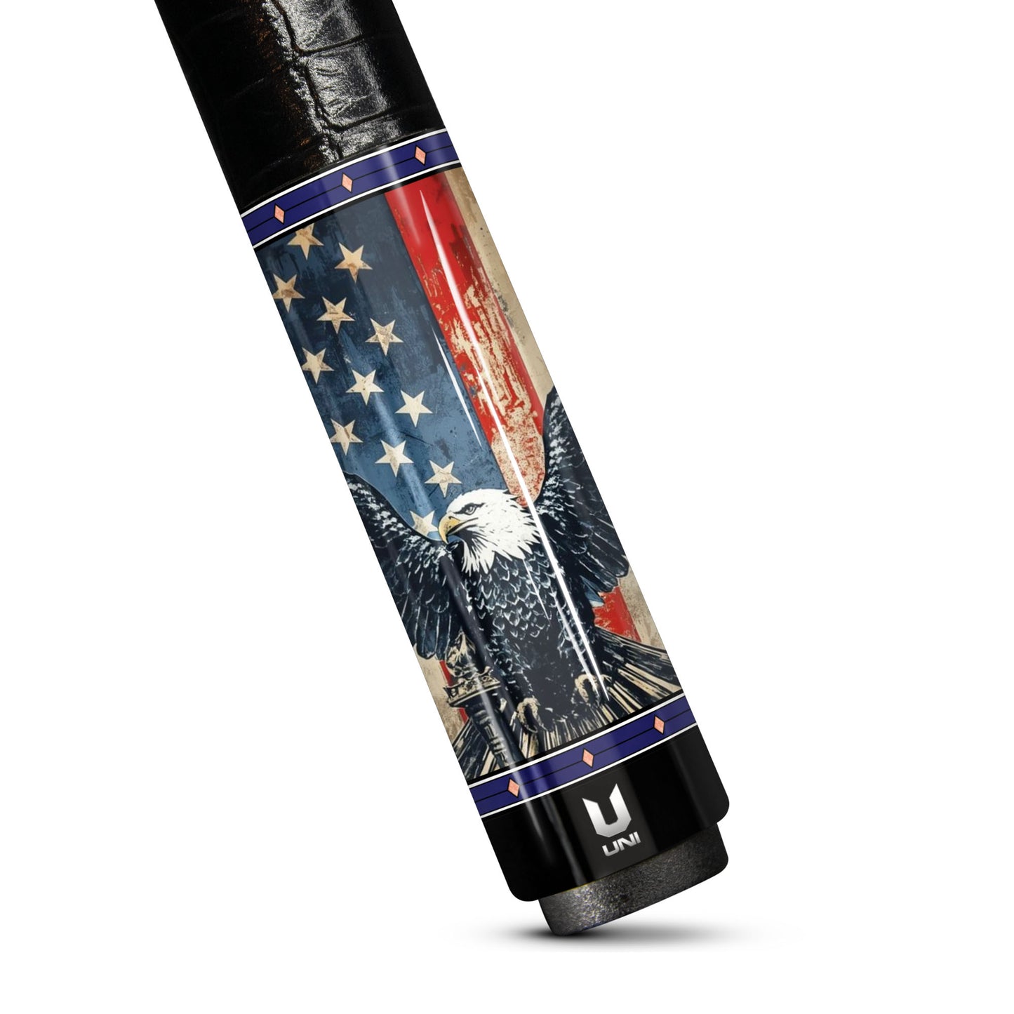 American Valor Eagle Carbon Fiber Pool Cue - Patriotic Striker Series Art Stick
