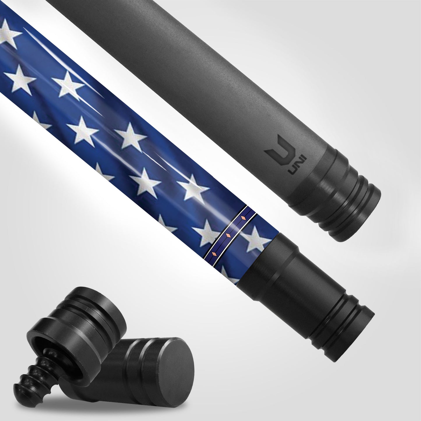 Sovereign Wings Unleashed Carbon Fiber Pool Cue - Vibrant Flag & Soaring Patriot Eagle Stick