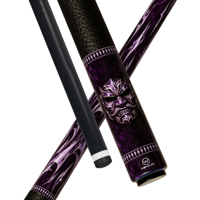 Wowcue Samurai Mask Tribal Glass Fiber Pool Cue | Violet Menpo Theme