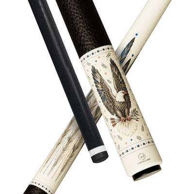 Wowcue Bald Eagle Glass Fiber Pool Cue | Scrimshaw Eagle with Olive Branch Theme