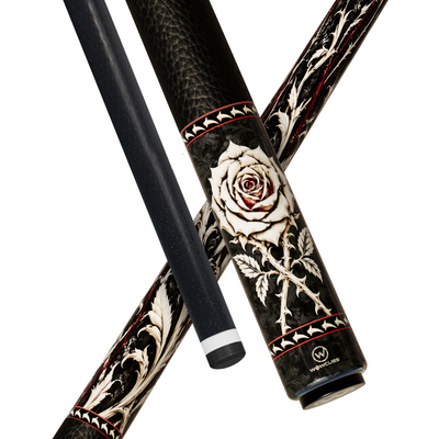 Wowcue Gothic Rose Glass Fiber Pool Cue | Bone Ivory Theme