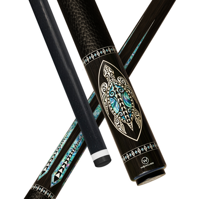 Wowcue Polynesian Paua Honu Glass Fiber Pool Cue | Polynesian Tattoo