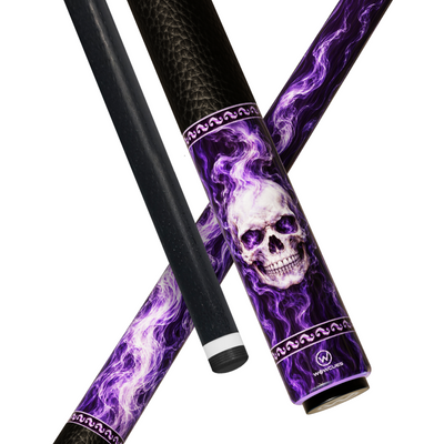 Wowcue Skull Smoke Glass Fiber Pool Cue | Aubergine Alabaster Theme