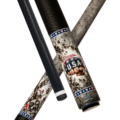 Wowcue USA Pride Glass Fiber Pool Cue | USA Fist Bursting Through Cracked Stone Theme