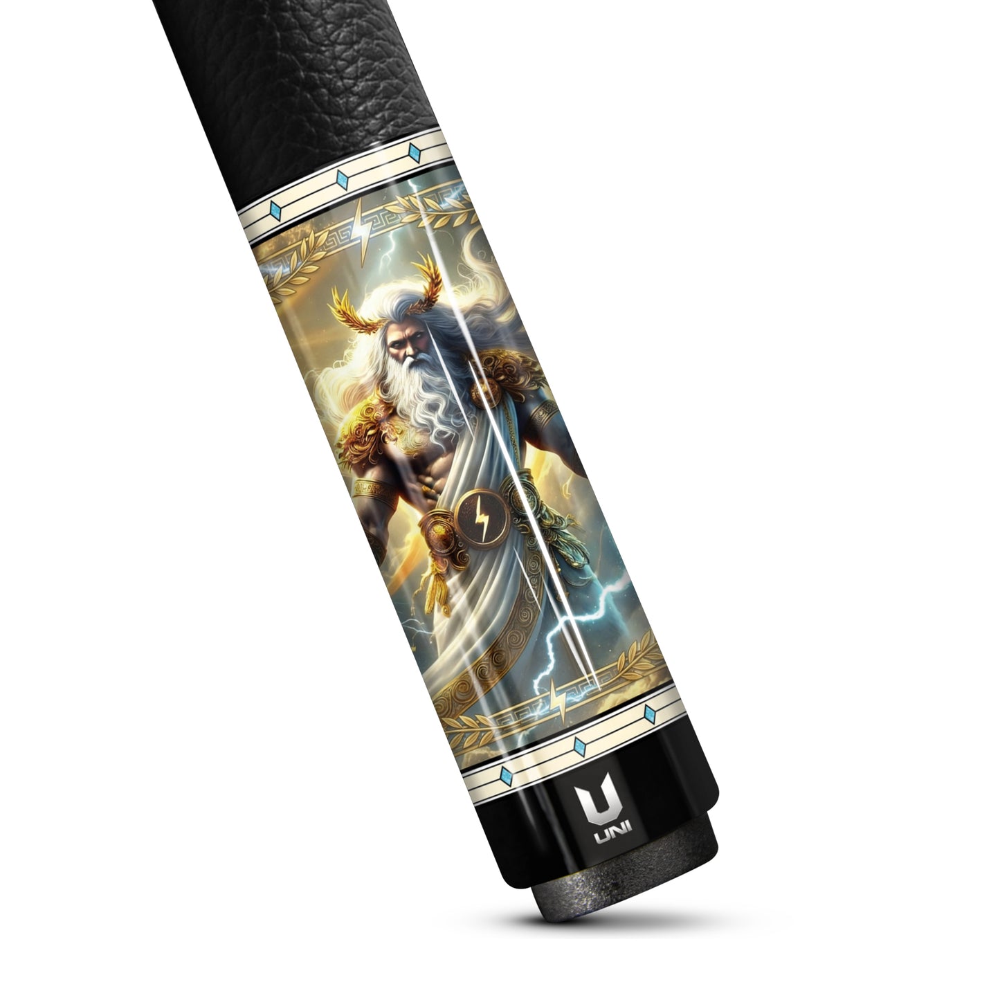 **Zeus God of Thunder Custom Carbon Fiber Billiard Cue - Limited Edition Mythical Series - High-Performance Low Deflection Pool Stick**