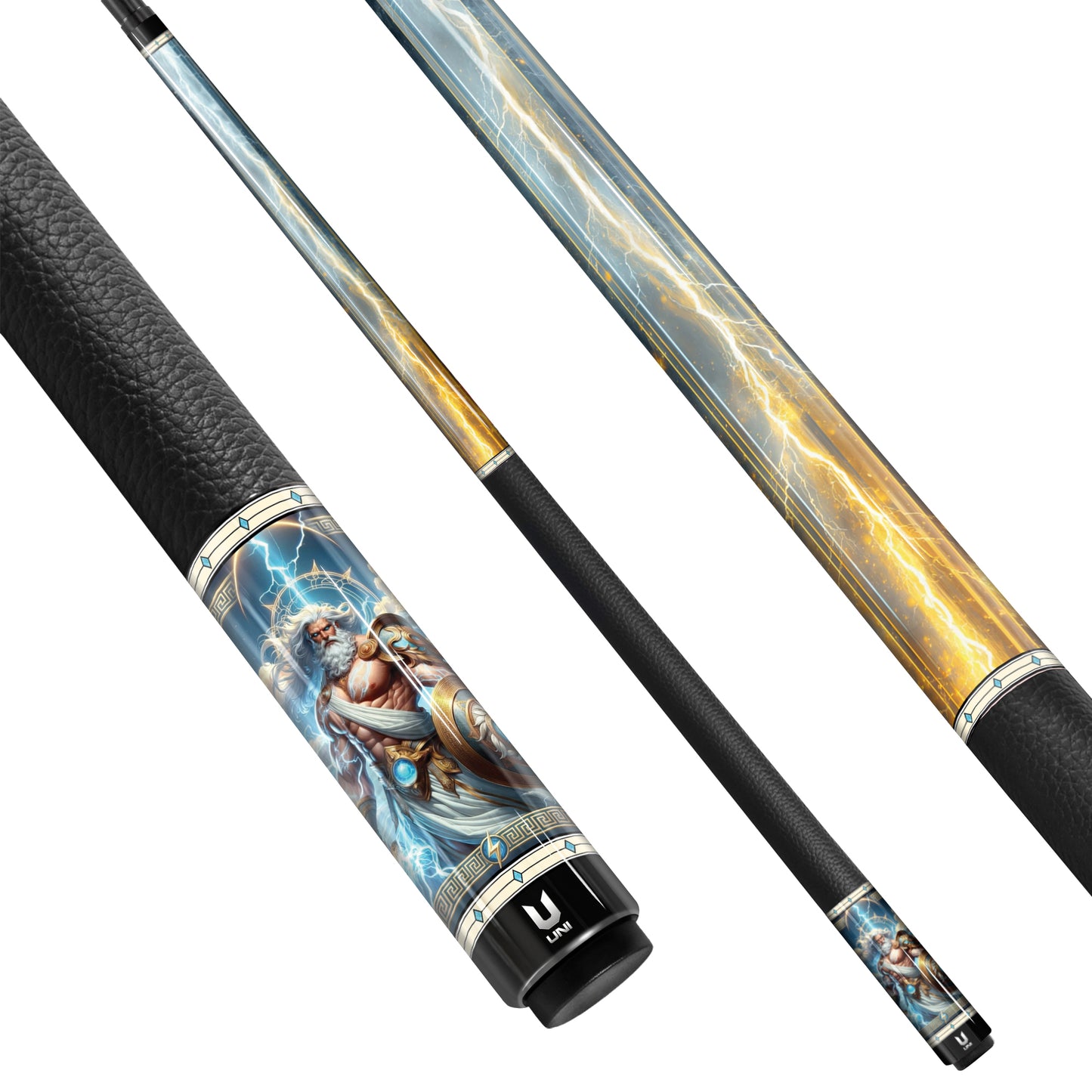 Zeus "Eternal Storm" Carbon Fiber Billiard Cue - High-Performance Low Deflection Pool Stick - Mythical God of Thunder Series - Pro-Level Pool Cue