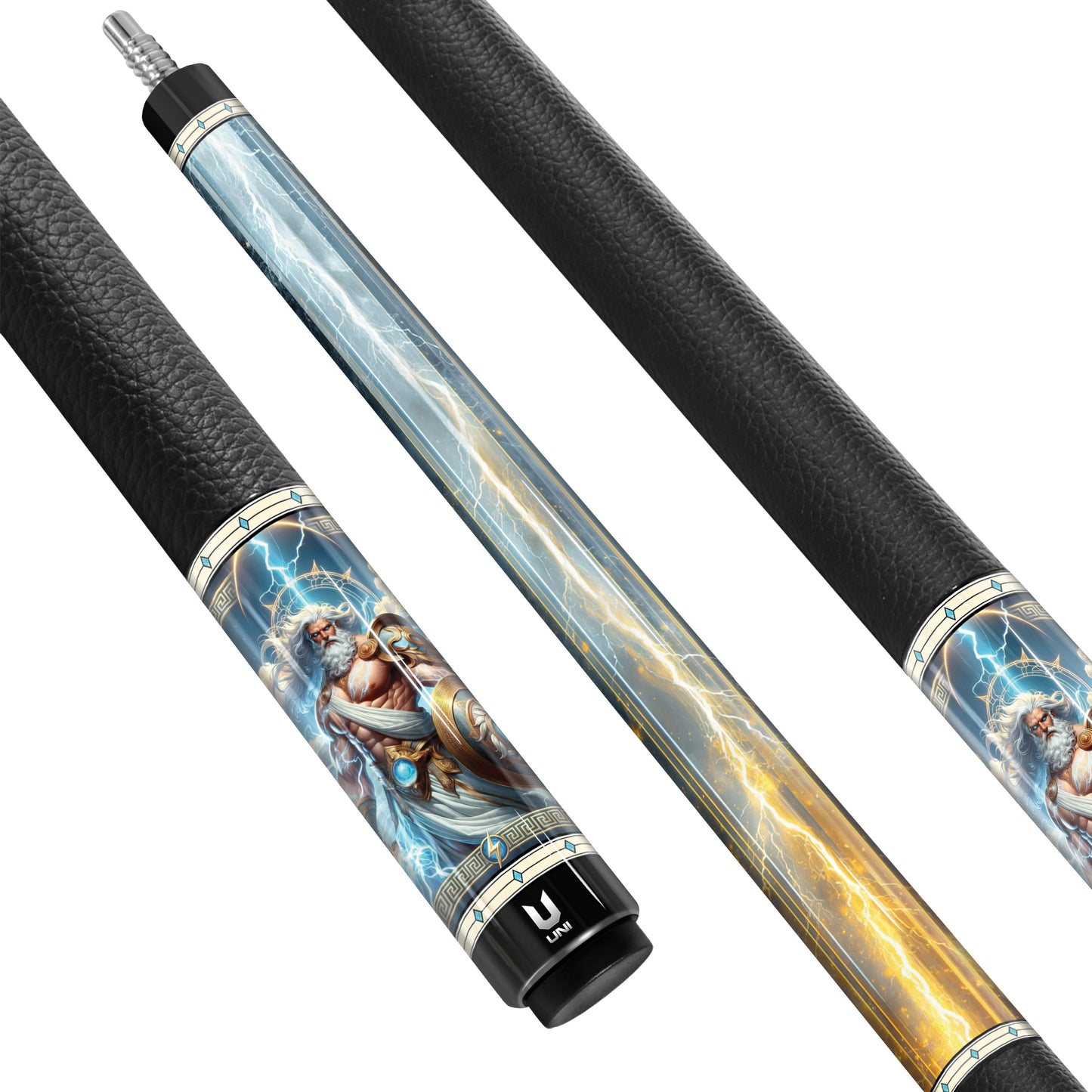 Zeus "Eternal Storm" Carbon Fiber Billiard Cue - High-Performance Low Deflection Pool Stick - Mythical God of Thunder Series - Pro-Level Pool Cue