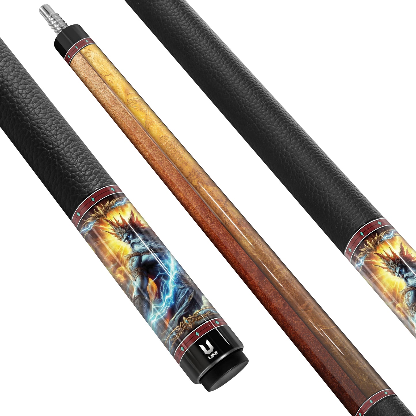 Zeus "Elemental Wrath" Carbon Fiber Billiard Cue - High-Performance Low Deflection Pool Stick - Tri-Element Mythic Series - Professional Grade Carbon Cue