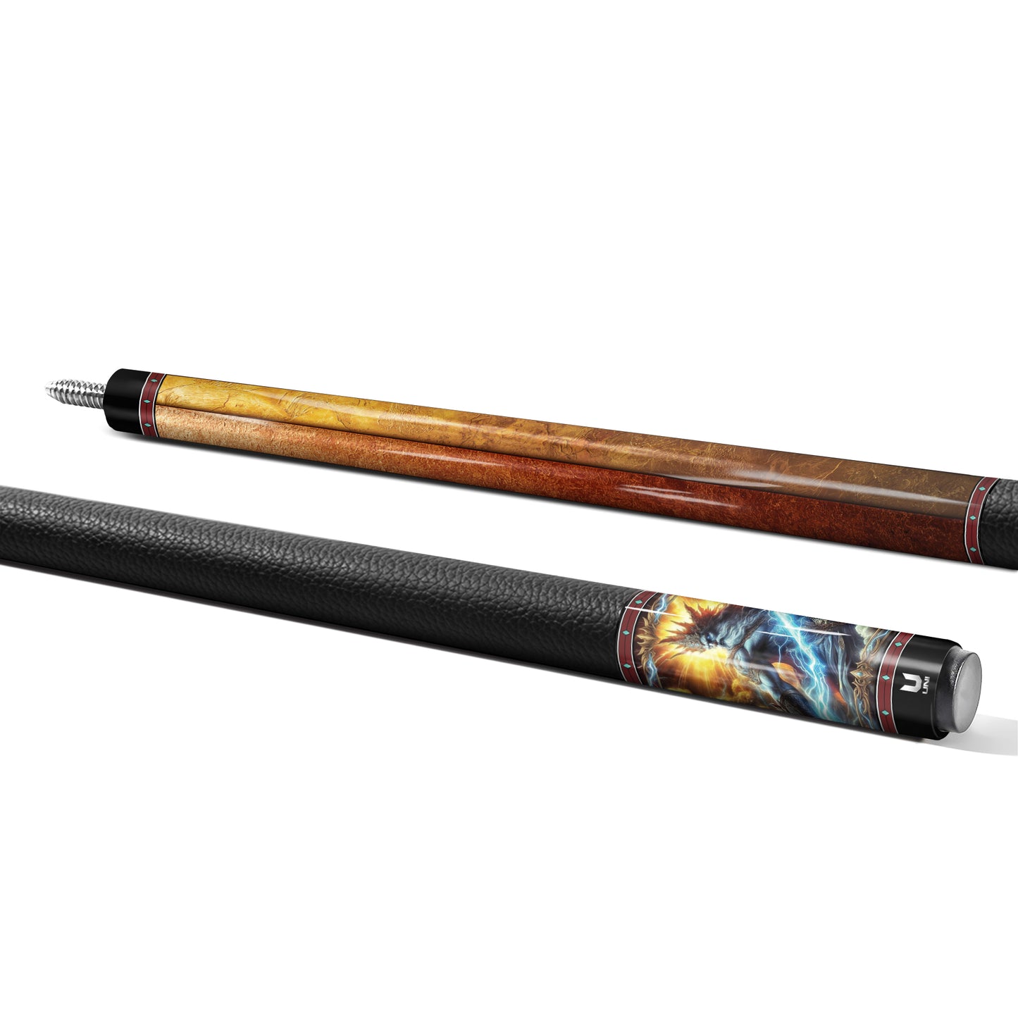 Zeus "Elemental Wrath" Carbon Fiber Billiard Cue - High-Performance Low Deflection Pool Stick - Tri-Element Mythic Series - Professional Grade Carbon Cue