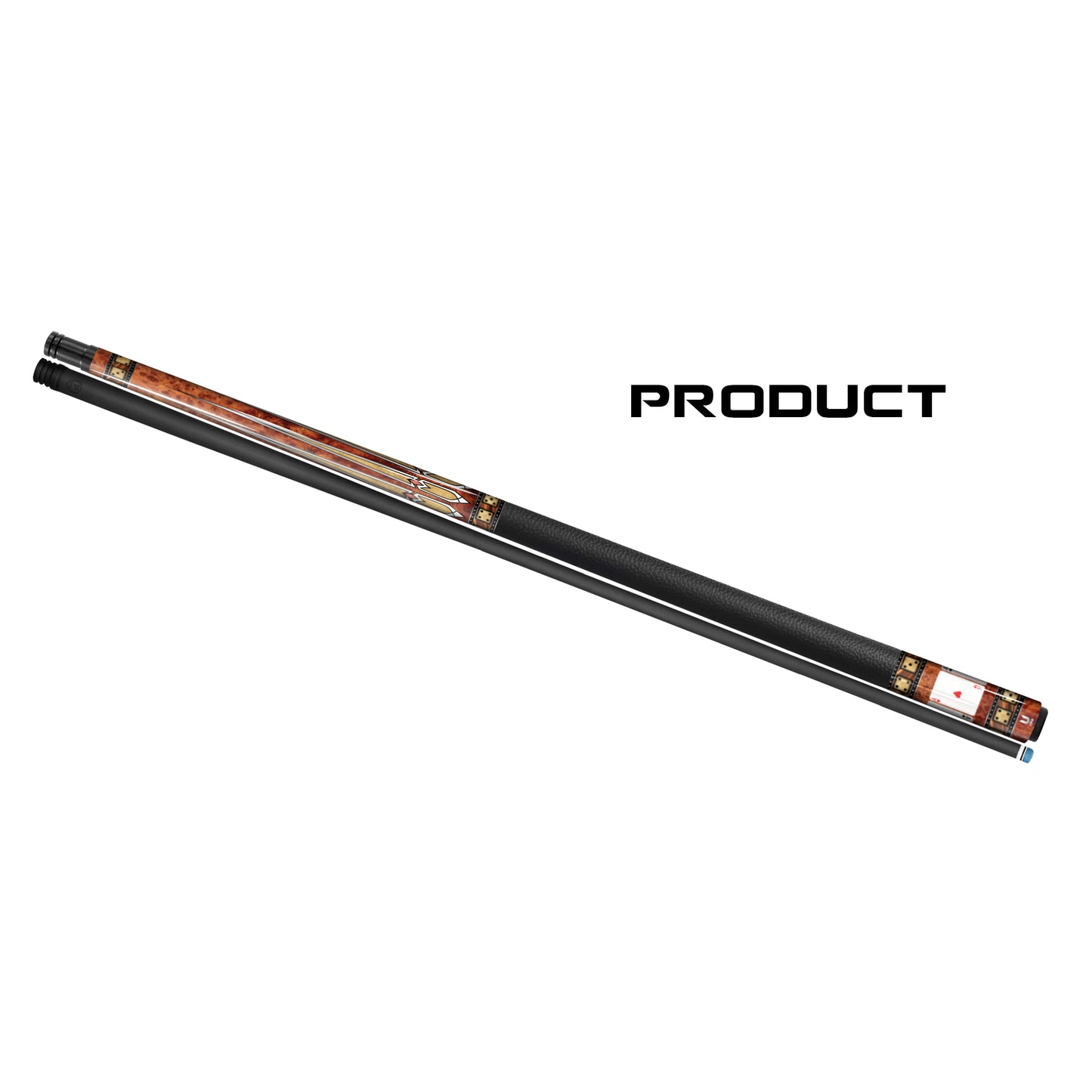**Grandmaster Series Carbon Fiber Pool Cue - "The Royal Inlay" | Premium Burl Wood Finish & Precision Graphics**