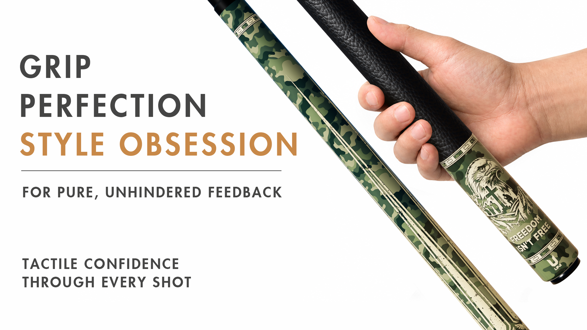 Uni Woodland Camo Freedom Carbon Fiber Pool Cue | 4th of July - Detail 2