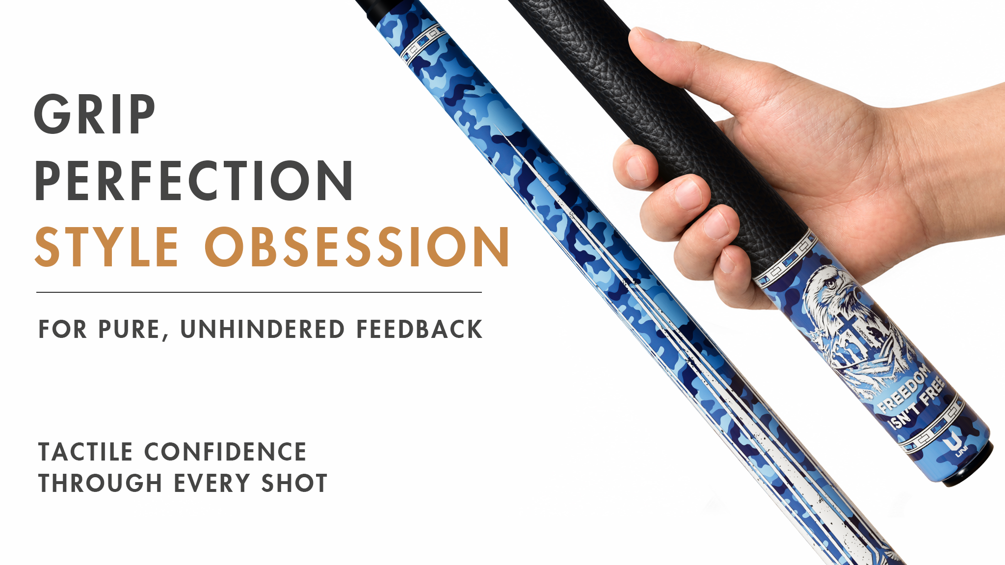 Uni Blue Camo Eagle Carbon Fiber Pool Cue | 4th of July - Detail 2